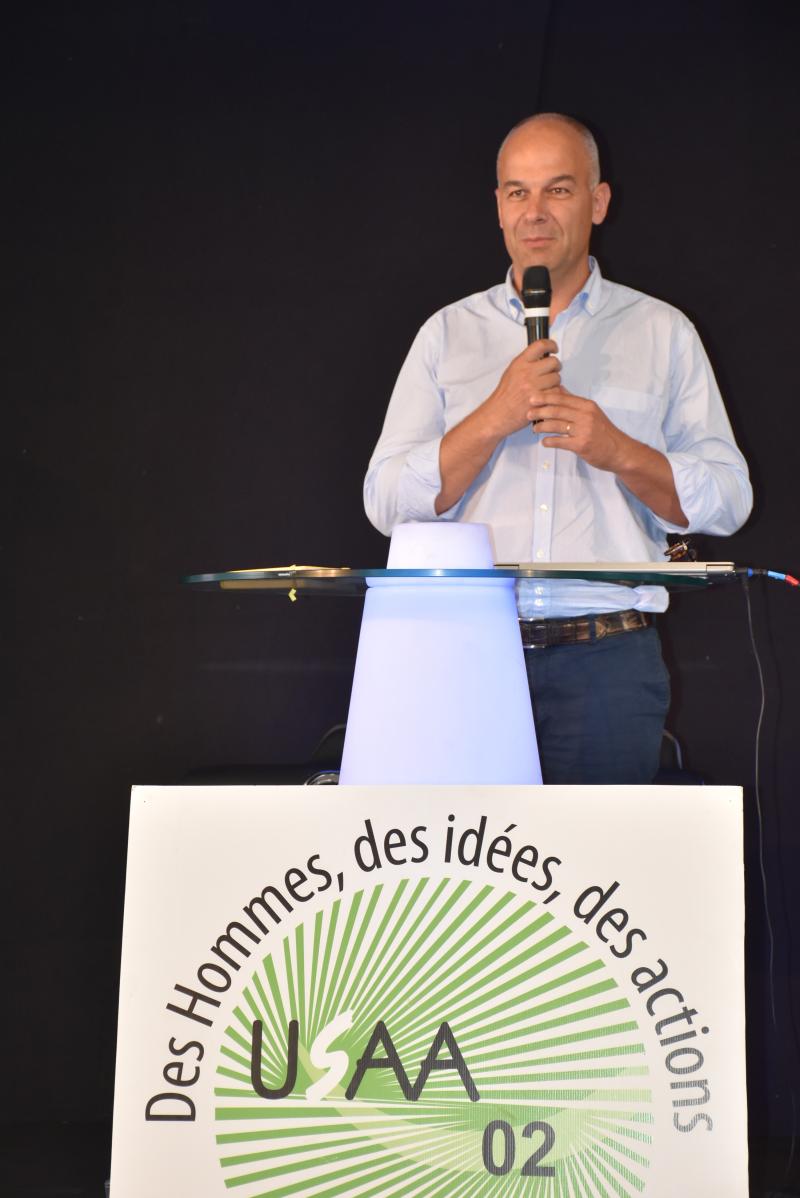 Arnaud Rousseau s'était rendu à l'assemblée générale de l'Union des Syndicats agricoles de l'Aisne en 2022.