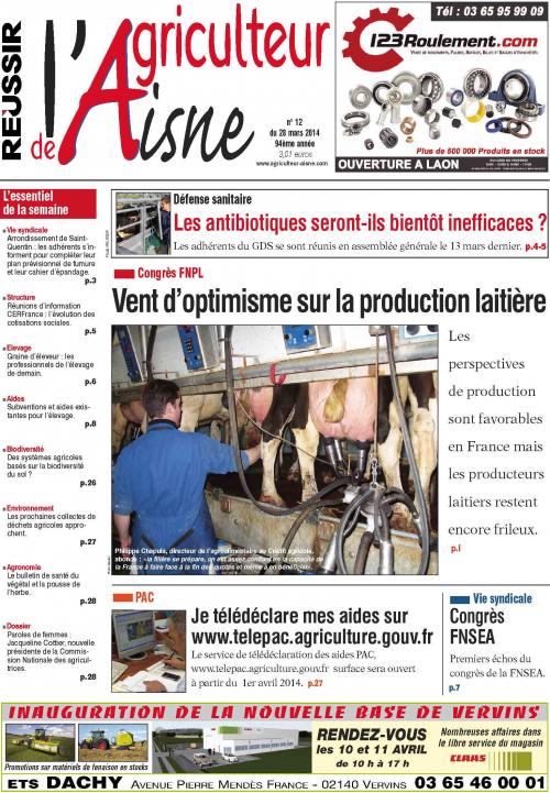 La page de couverture de la semaine de L'Agriculteur de l'Aisne