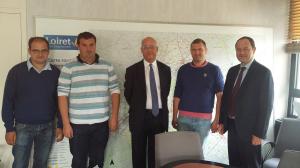 M. Saury (au centre) et M. Neraud (à droite) Président et Vice-président du Conseil Départemental ont reçu mi-septembre, les responsables des Jeunes Agriculteurs du Loiret.